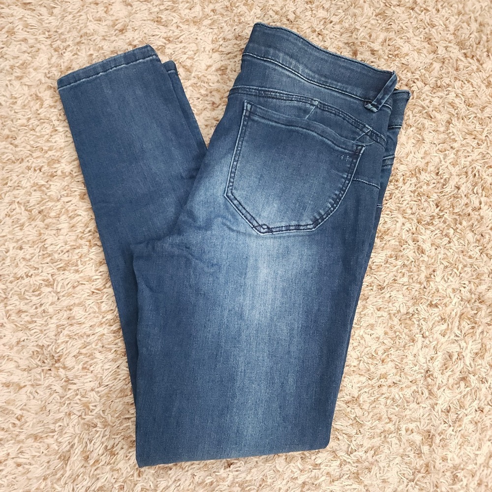 Democracy Ab Solution Womens 10 Skinny Ankle Mid-Rise Blue Stretch Jeans